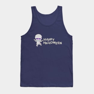 Mummy Scary and Spooky Happy Halloween Funny Graphic Tank Top